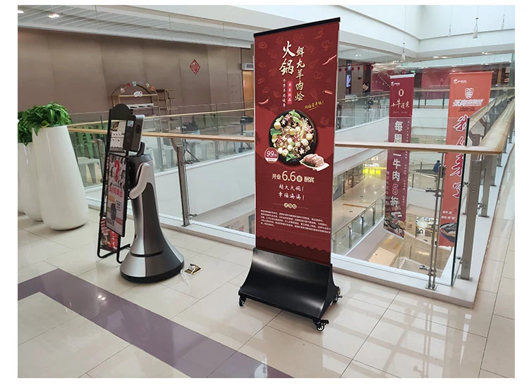 Arc Ad White Puller Glass Floor Stand Mall Indicates Billboard Double-Sided Display