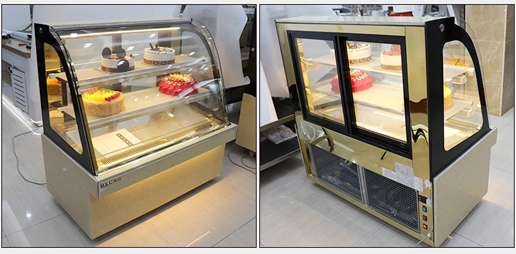Single Arc Cake Chiller Showcase Glass Cooling Showcase Bakery Cake Display Showcases