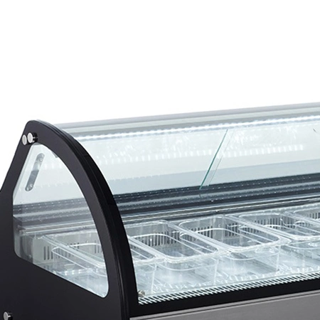 Smeta Commercial Countertop Glass Ice Cream Display Showcase Freezer