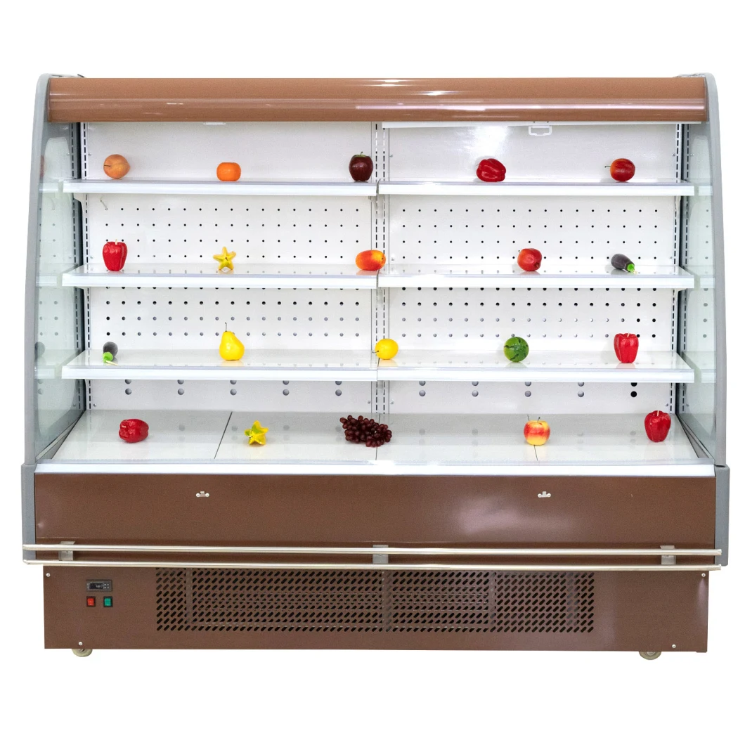 Commercial Supermarket Shop Multi-Deck Green Fruit Air Curtain Display Cabinet