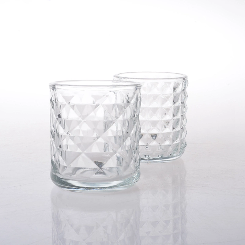 New Design Customized Style Glass Tealight Candle Holder for Home Decorative Glass Candle Jar