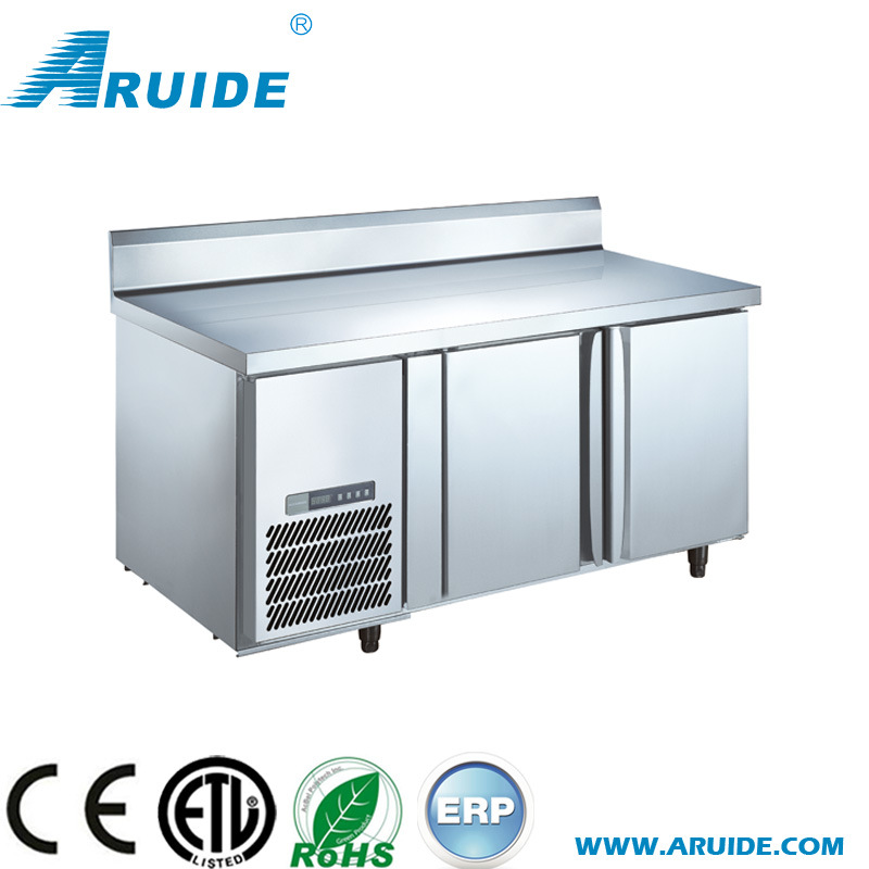 Commercial Stainless Steel Under Counter Refrigerator Counter Top Fridge with Caster
