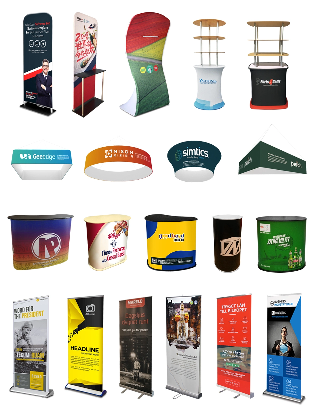 Custom Advertising Stand-up Shopping Mall Guide Card Display Frame Glass Signature Stands