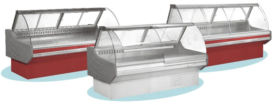 Supermarket Fish Display Refrigerator Butcher Meat Chiller Showcase Cold Showcase Display Refrigerators