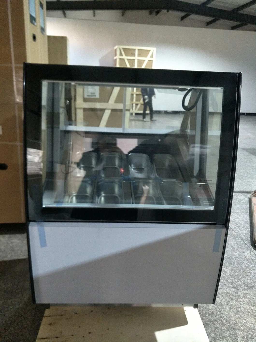 Smeta Commercial Countertop Glass Ice Cream Display Showcase Freezer
