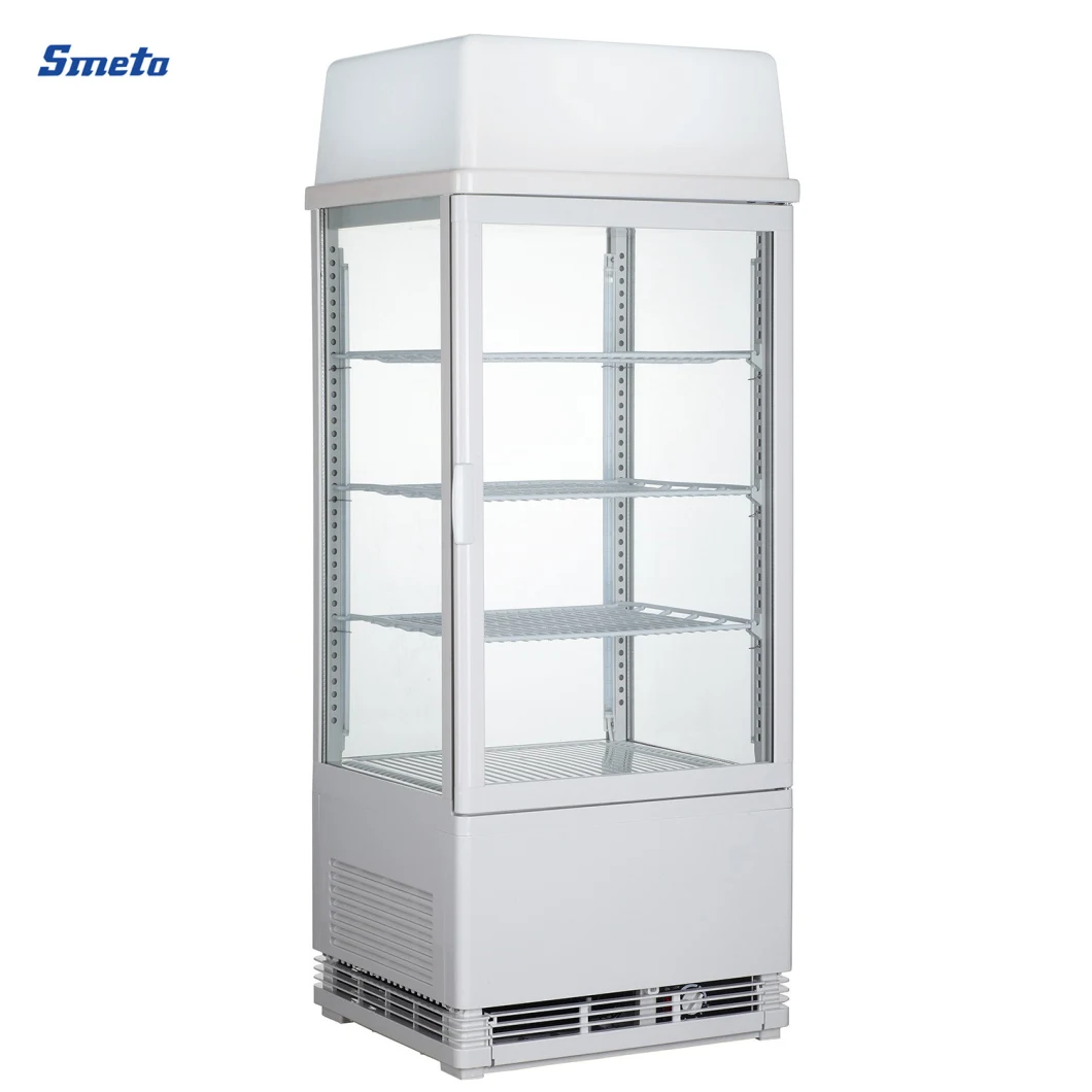 Smeta 78L Small Countertop All Flat Glass Door Display Showcase Chiller