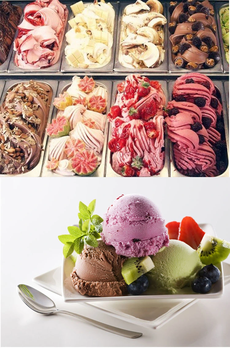 Hard Ice Cream Showcase Freezer /Italian Gelato Glass Display Case