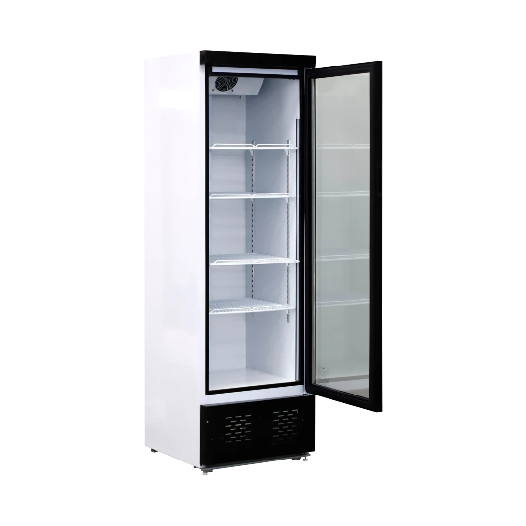 Single Glass Door Supermarket Display Cooler Refrigerated Cabinet Commercial Freezer