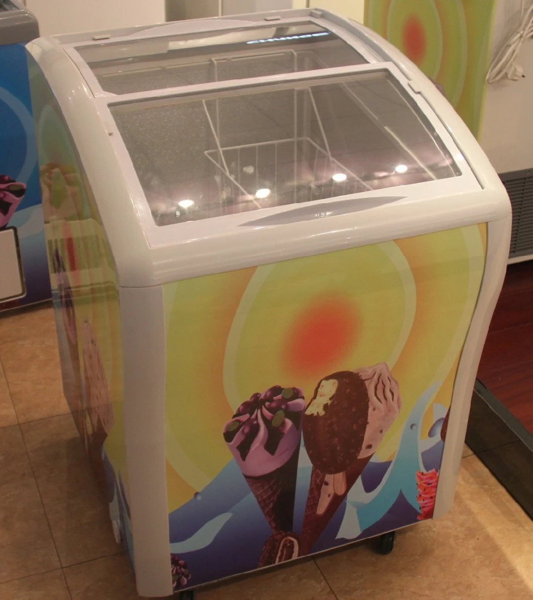 Countertop 40L Chest Freezer Glass Door Showcase Ice Cream Display