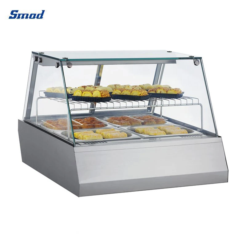 120L Curved Glass Warm Display Cabinet Food Warmer Display Showcase