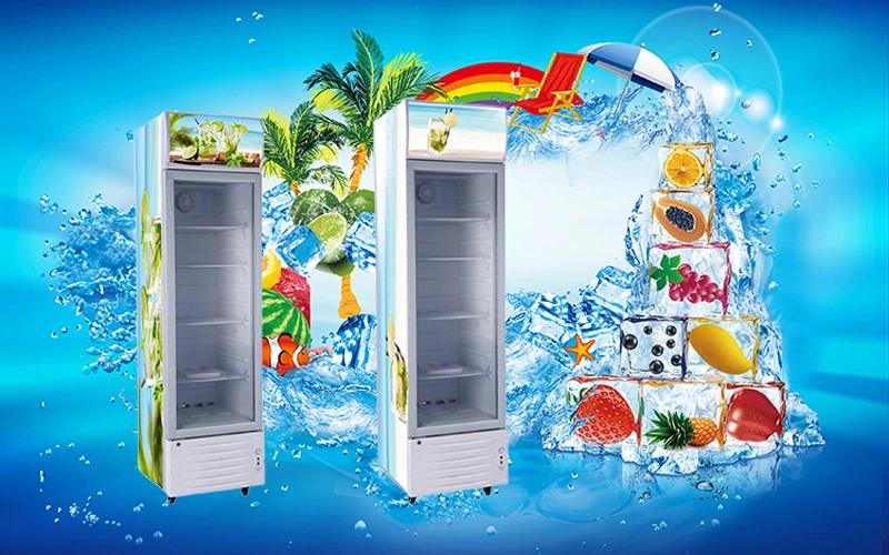 268L Solar Display Cooler with One Glass Door Cabinet Refrigerator