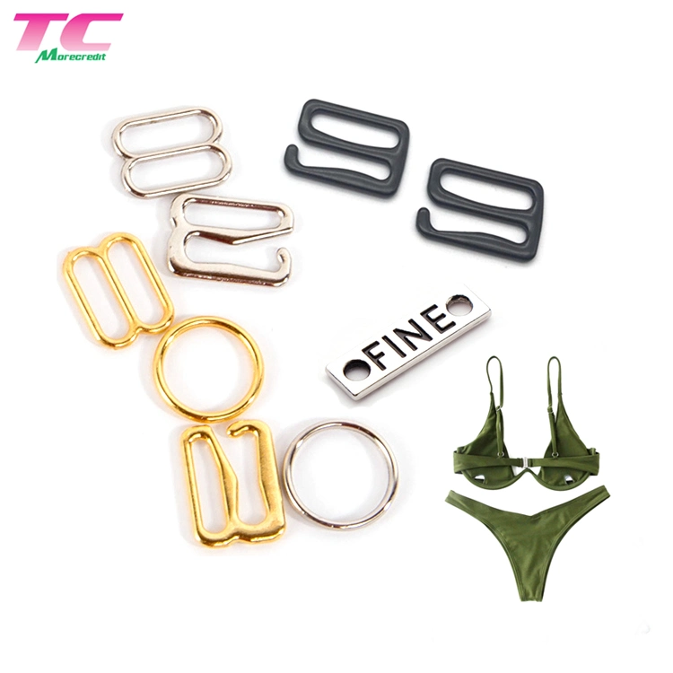 Rose Gold Metal Ring and Strap Adjuster Swimwear Metal Bra Clip Accessories