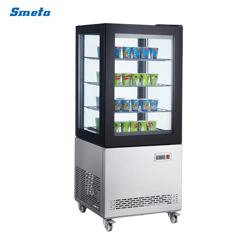 270L Commercial 4 Sides Triple Glass Countertop Display Showcase Chiller