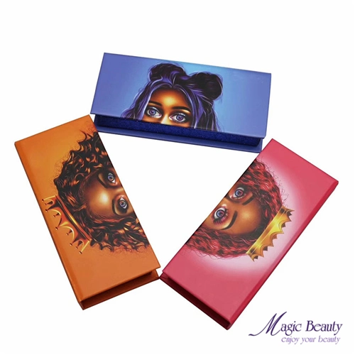 M17 Cardboard Eyelash Gift Box Packaging with Custom Printing Mink Eyelash with Ribbon Handle