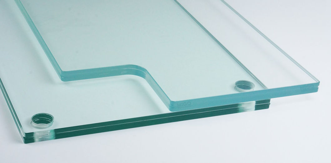 Laminated Glass for Railings with Polished Edge and Corner, CNC Processing Glass