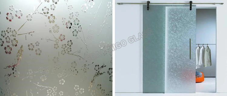 Decorative Acid Etched Frosted Art Architectural Glass