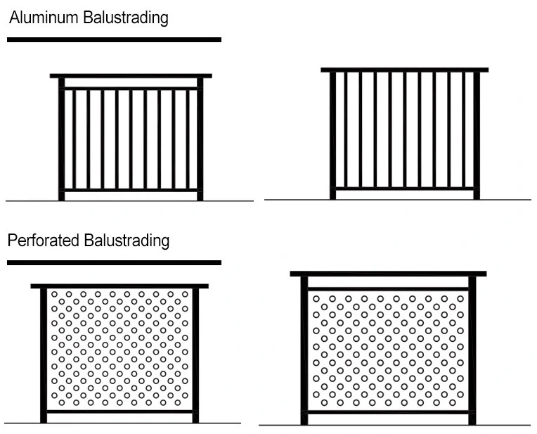Balcony Clear Glass Railings Design Aluminium Alloy Handrail Glass Balustrade