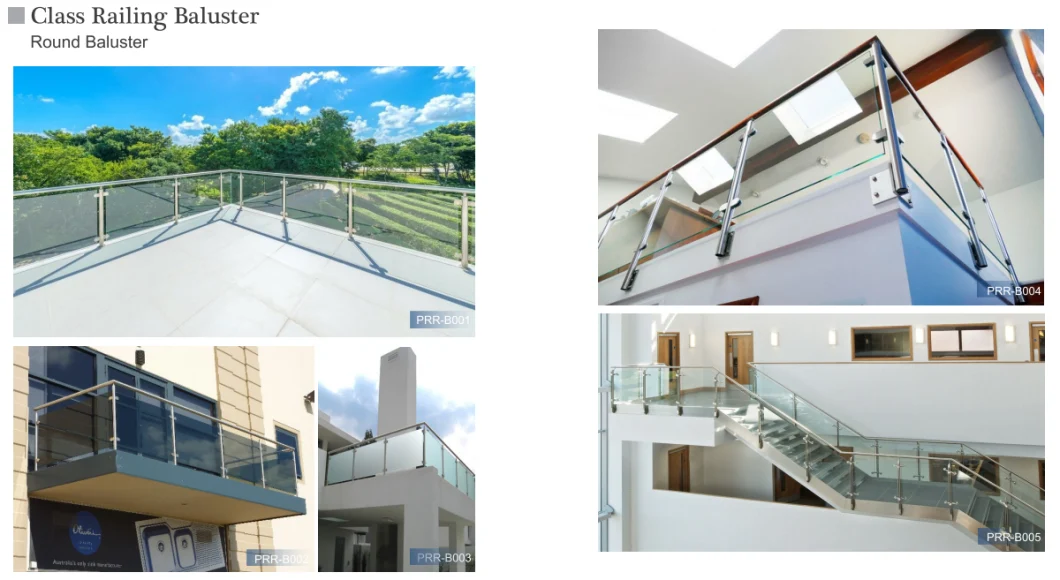 Glass Balustrade for Stairs with U Channel Glass Railing for House
