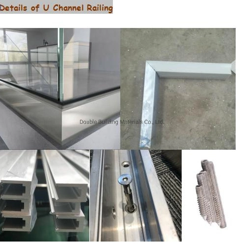Factory Price Residential Used Safety U Channel Glass Porch Railing