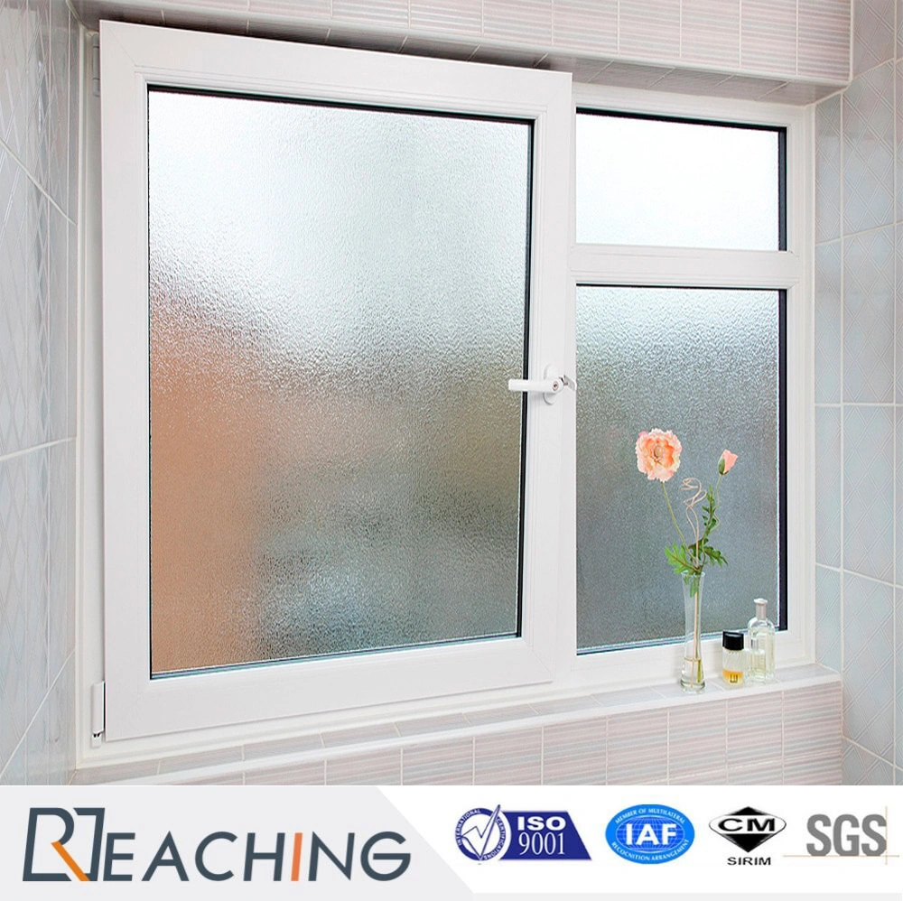 Customized Conch Profile Frosted Glass UPVC/PVC Plastic Tilt&Turn Window for Bathroom