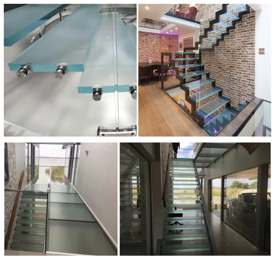 Frosted Toughened Laminated Glass Sandwich Non Slip for Stairways