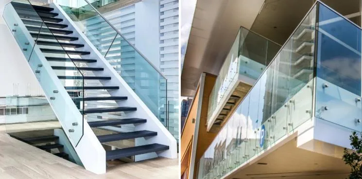 Frameless Glass Balcony Balustrade Railing with Aluminium Glass U Channel Railing