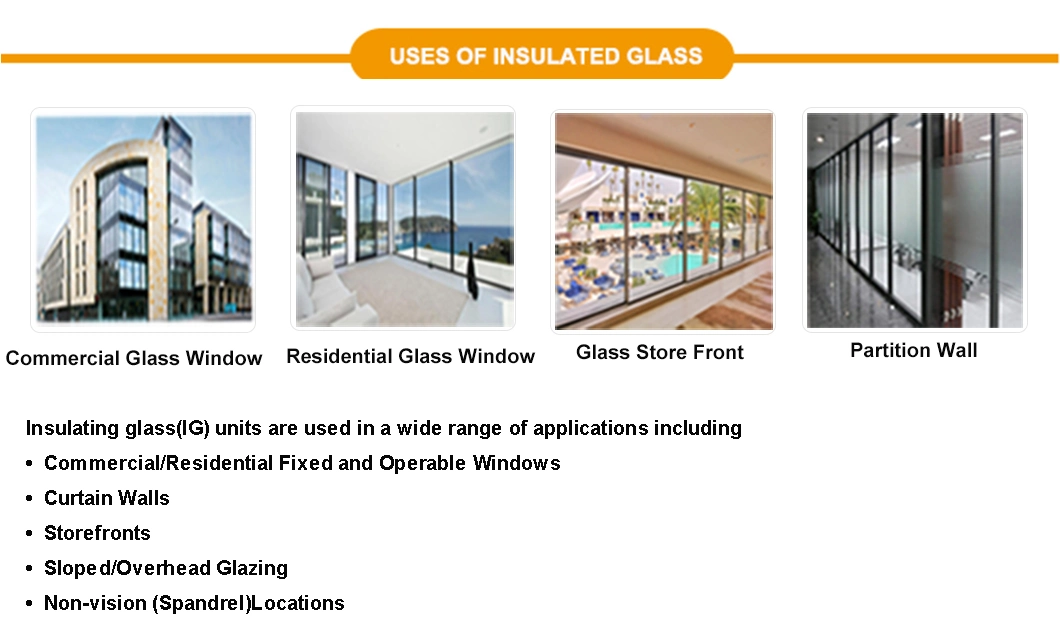 8+14A+8mm Insulated Glass for Curtain Wall Window Door