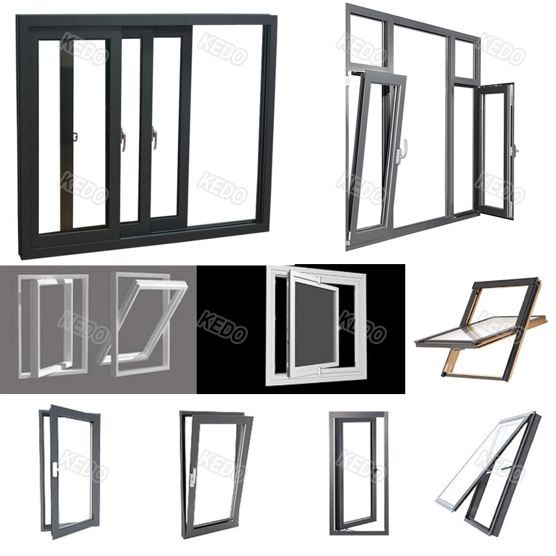 Aluminum Alloy Architectural Glazing Windows with Double Glass