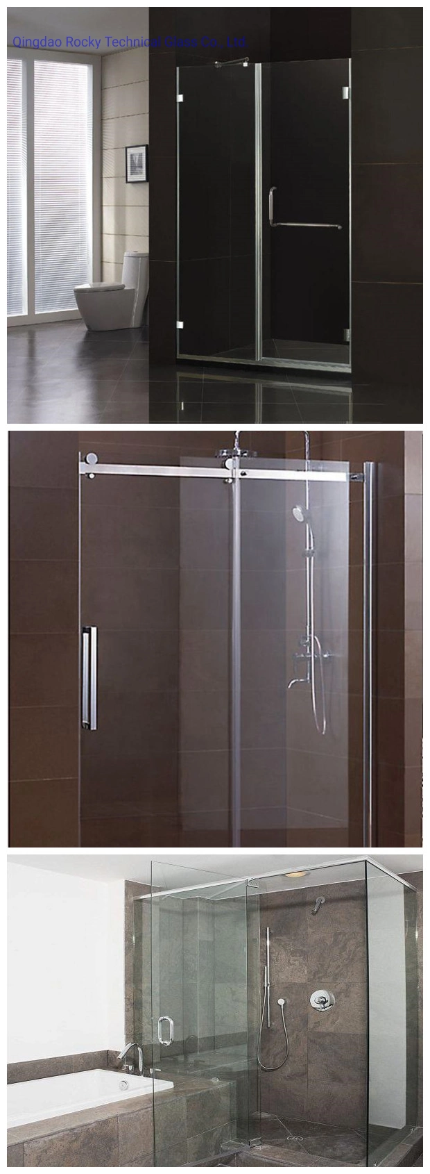 8mm 10mm 12mm Clear and Tinted Safety Toughened Glass for Shower Room Door with En12150-1