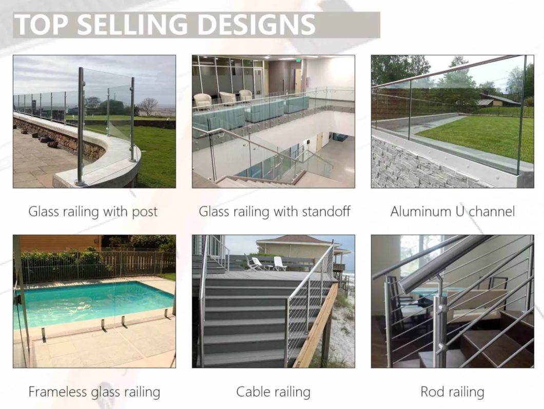 Wholesale Building Material U-Slot Glass Fence U Channel Tempered Glass Railing/Balustrade