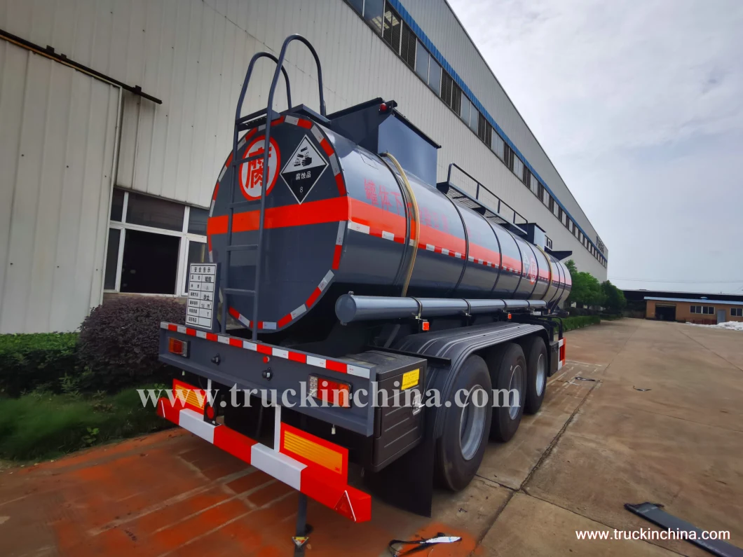3 BPW Axles Air Bag Ride LLDPE Lined Tank Trailer for Transport 18000 Litre Sulfuric Acid (H2SO4) , Sodium Hypochlorite (Bleach) , Hydrochloric Acid (L4BH Tank)