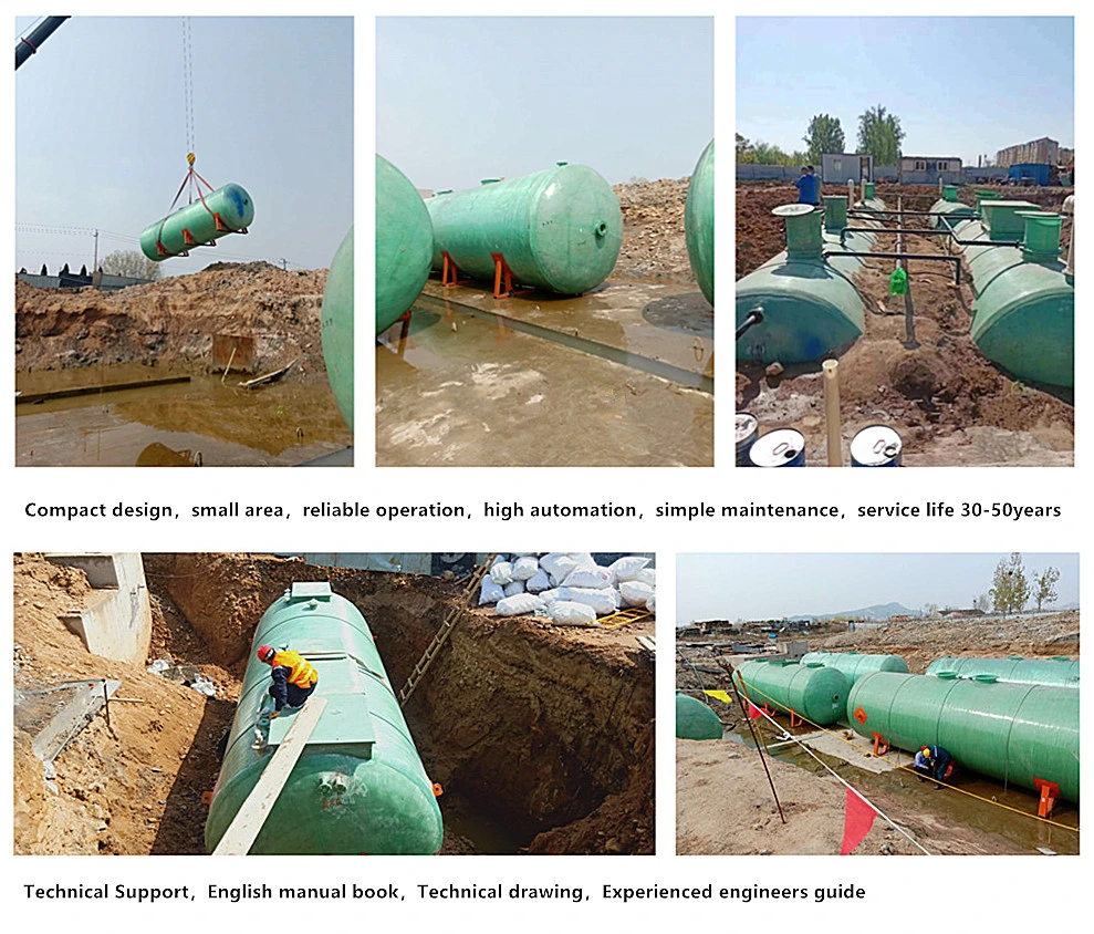 FRP Septic Tank Mixing Tank for Bathroom Toilet Sewage Treatment Septic Tank System