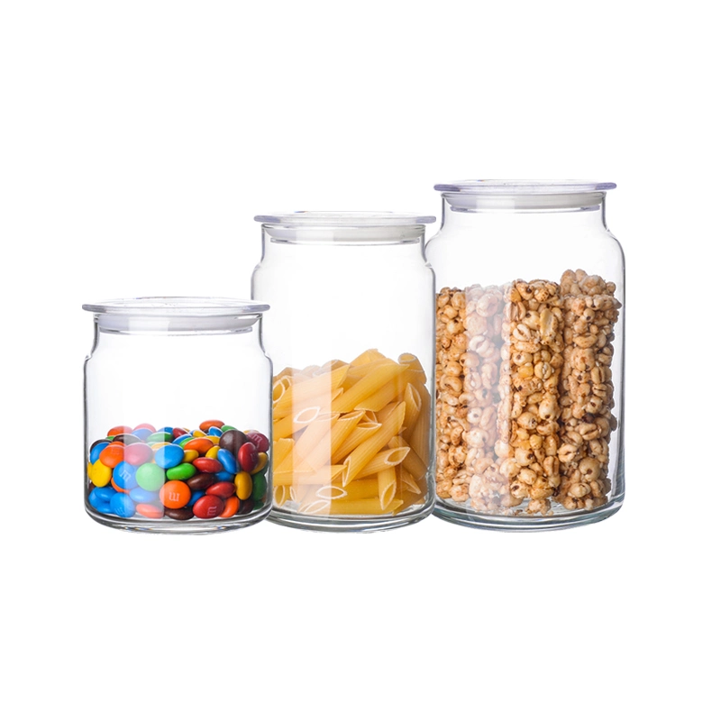 3500/4500ml Large Size Glass Storage Jar with Sealed Bamboo Lid and Clear Borosilicate Glass Use