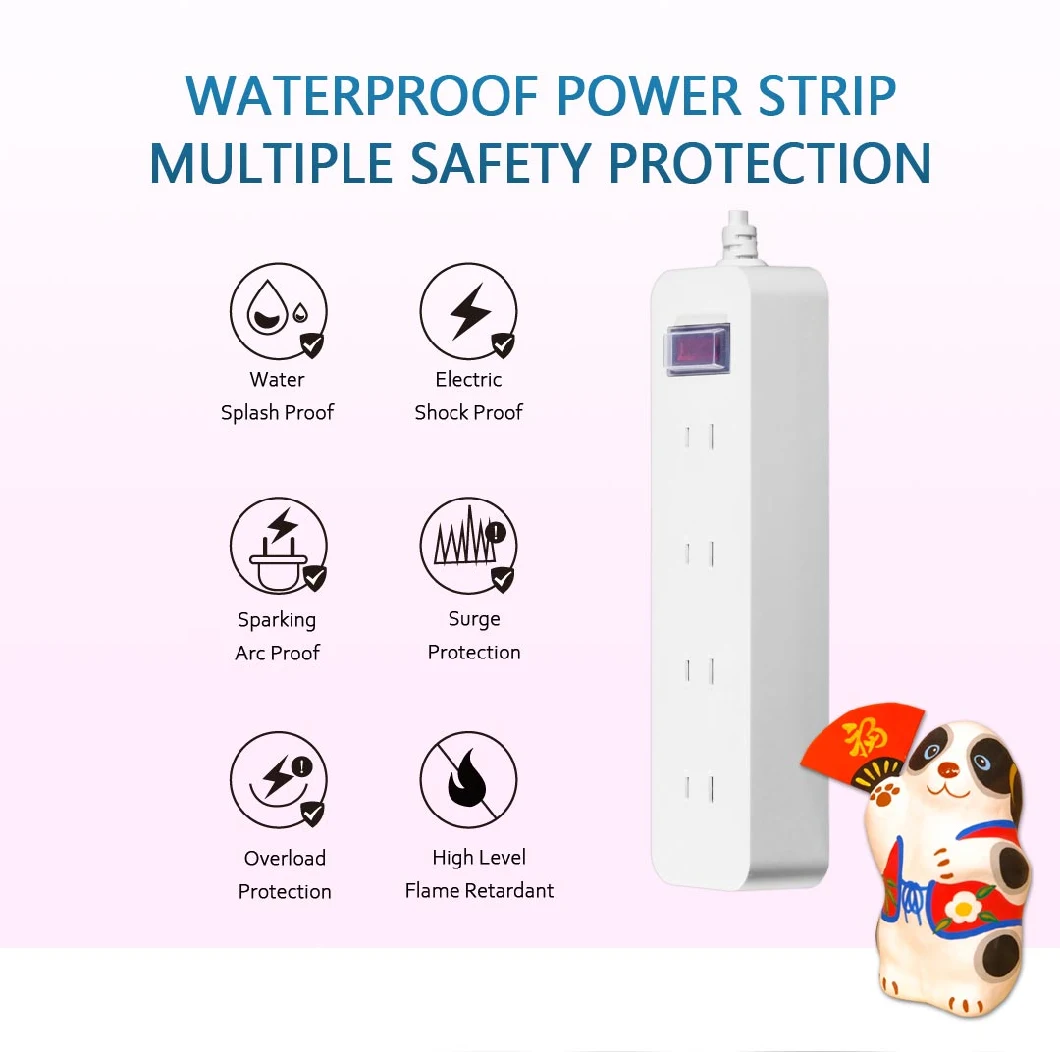High Flame Retardant Japan Standard Surge Protector Anti-Shock Waterproof Power Strip