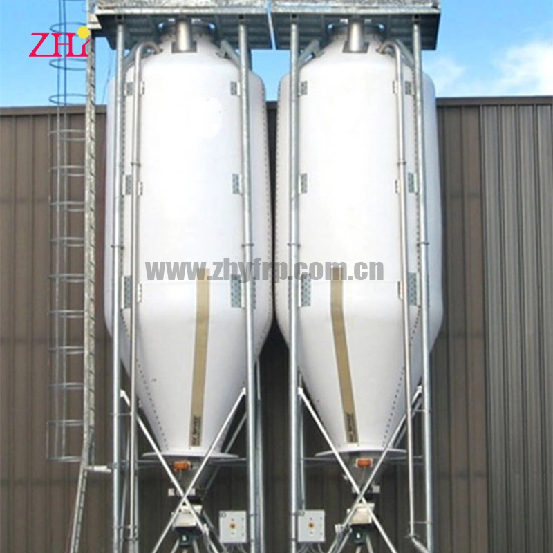 China Hot Galvanized Fiberglass Poultry Pig Farming Feed Tower