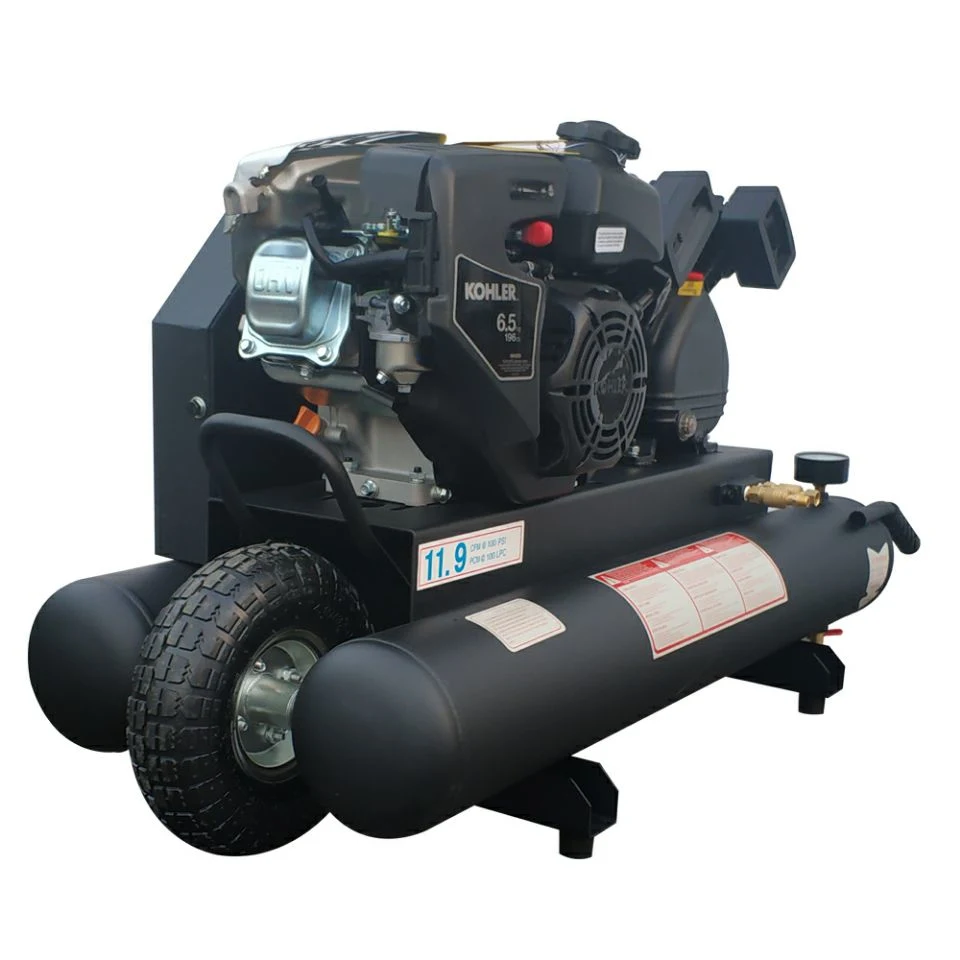 USA Gas-Powered Piston Air Compressor 9.5-Gallon *2 Horizontal Tank 11.6 Cfm at 125 Psi