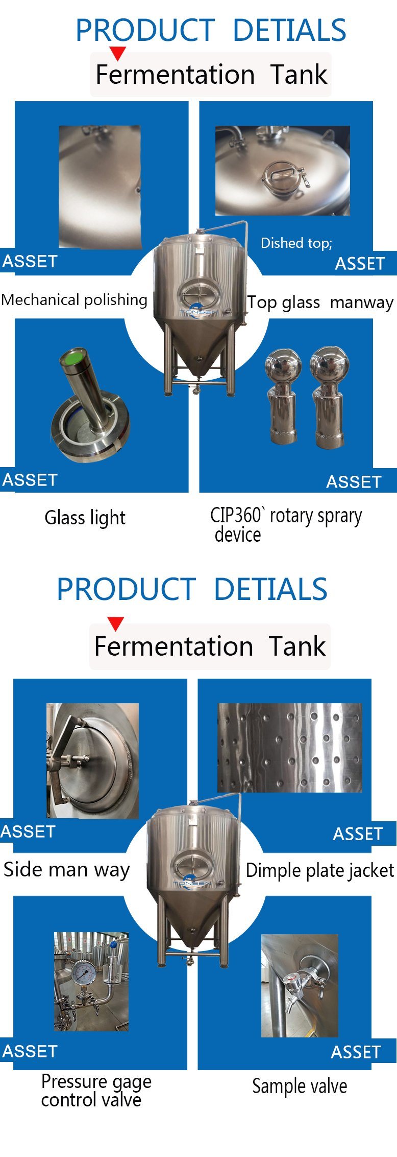 100L Commercial Beer Brewing Fermentation Tank, Selling Beer Equipment Fermentation System