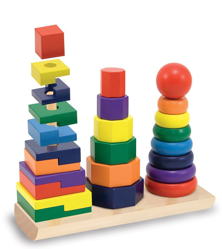 Montessori Materials Wooden Cylinders Ladder Blocks Education Toy Family Version Colorful Wooden Socket Toys