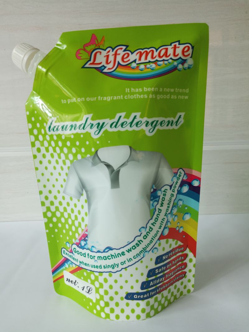1000 Ml Custom Printed Liquid Stand up Pouch with Spout, Stand up Laundry Liquid Bag, Spout Pouch