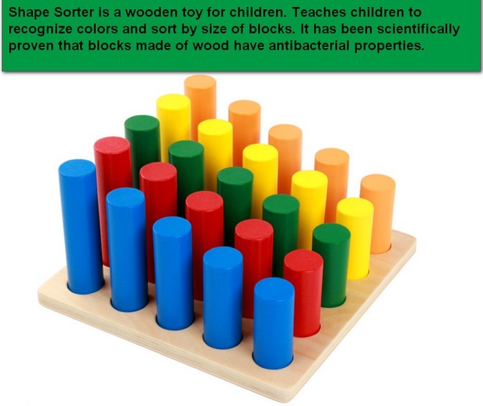 Sensory Aids Cylinder Blocks Learning Kids Mathematical Fun Educational Toy (GY-W0127)