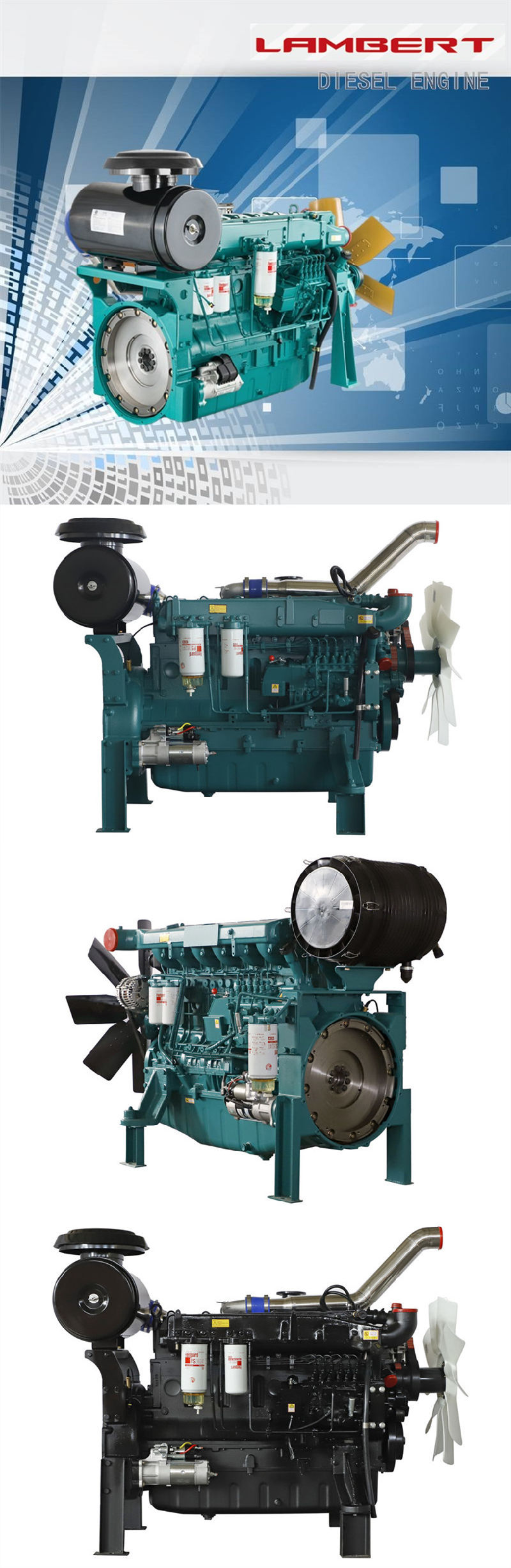 Hot Sale Brand New 6 Cylinders Factory Diesel Engine with Ce Certificate