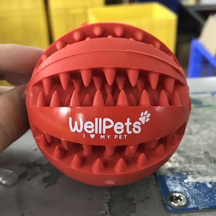 Amazon Hot Sell Rubber Tooth Cleaning Balls Pet Toys Chew Customized Logo Customized Package