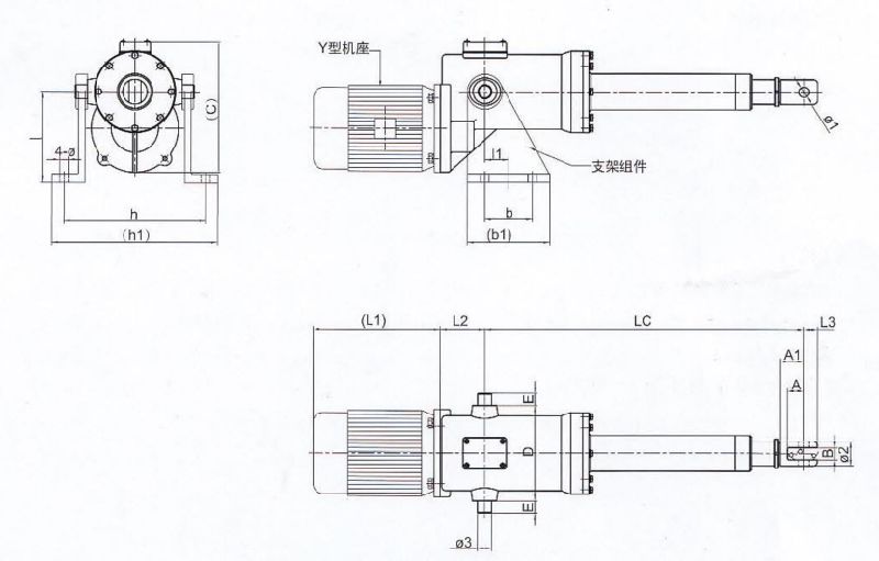 Electric Linear Actuator/Motor Actuator Cylinder, Motor Drive Reciprocating Actuator