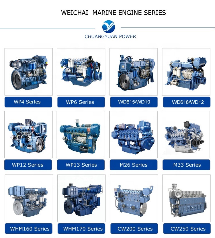 Chinese Factory 6 Cylinders Water Cooled Marine Diesel Engine