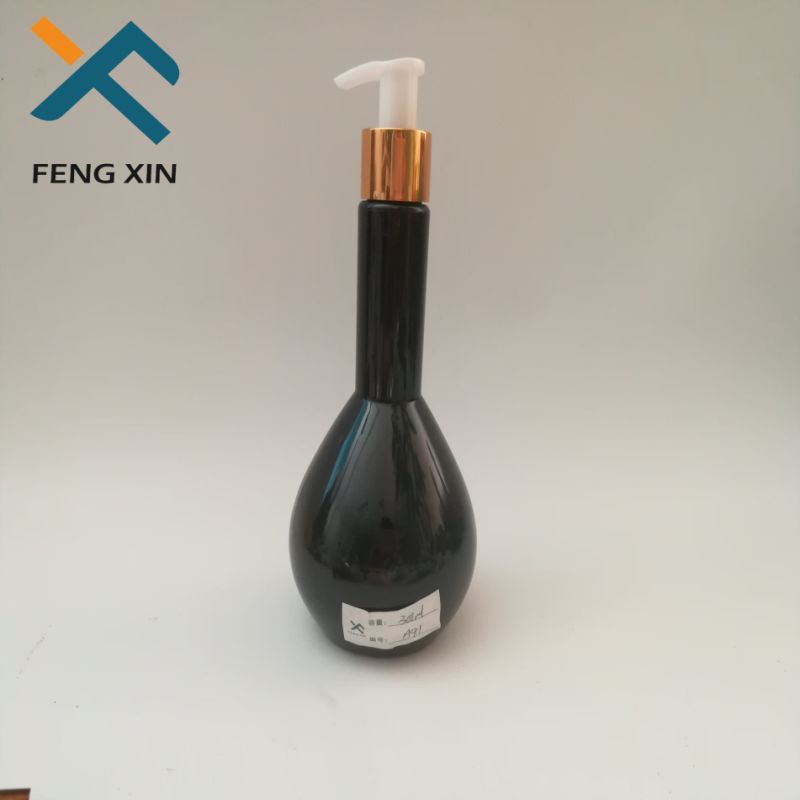OEM ODM Black Color 300ml plastic Cylinder Shampoo Bottle