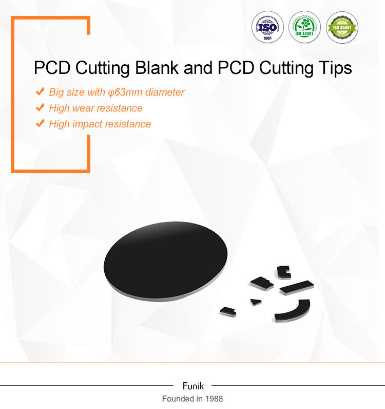 Funik PCD Blank Polycrystalline Diamond Blank for Cutting