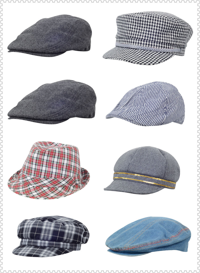 100% Cotton Checked Cabby Plaid Duckbill Caps Cool IVY Caps