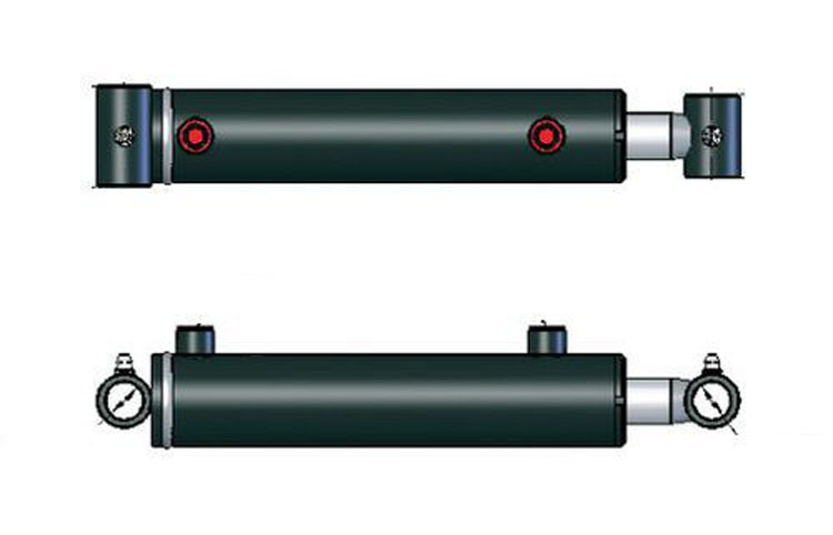 2016 Cross Tube Hydraulic Cylinder with 2-Inch Bore and 16-Inch Stroke