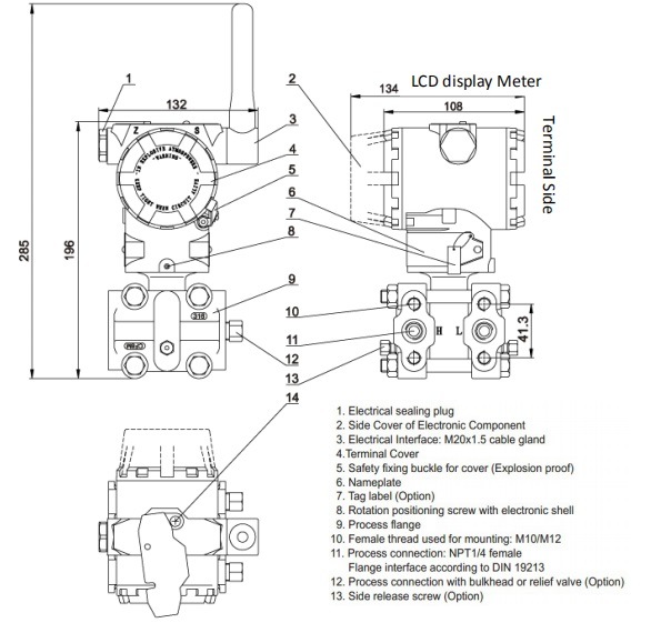 GPRS/3G/4G Differential Pressure Transmitter for Pipe Network Differential Pressure