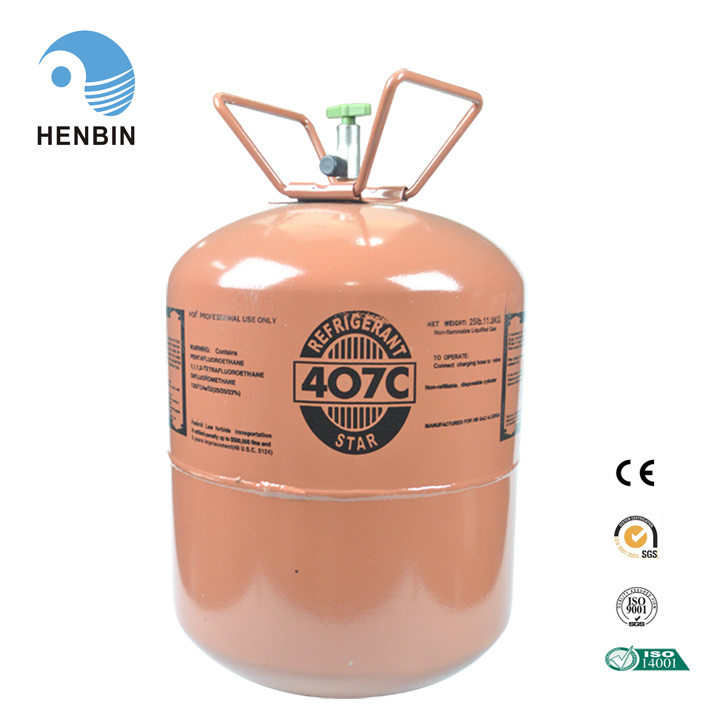 Chinese Supplier Refillable Cylinder R407c Refrigerant Gas